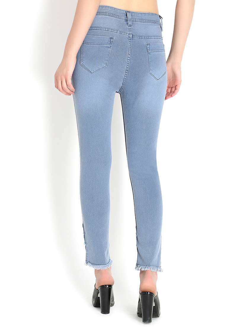 high rise frayed hem jeans  - 16783511 -  Standard Image - 2