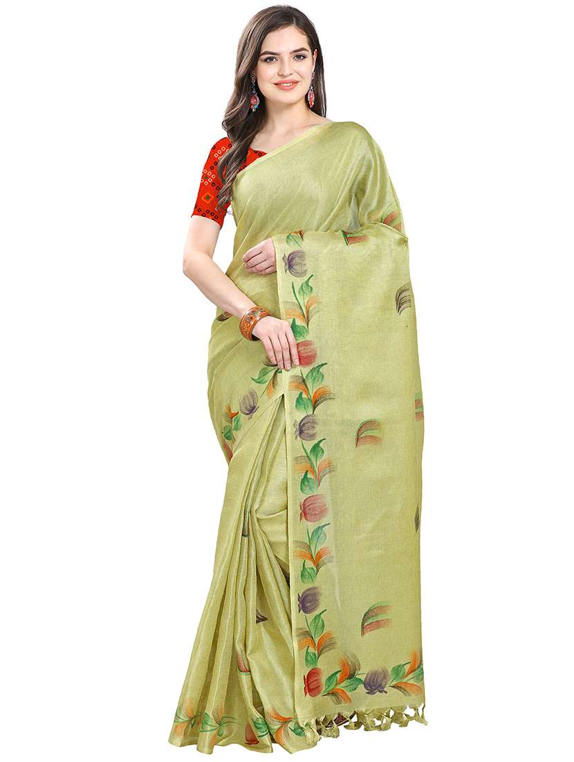 printed handloom saree with blouse