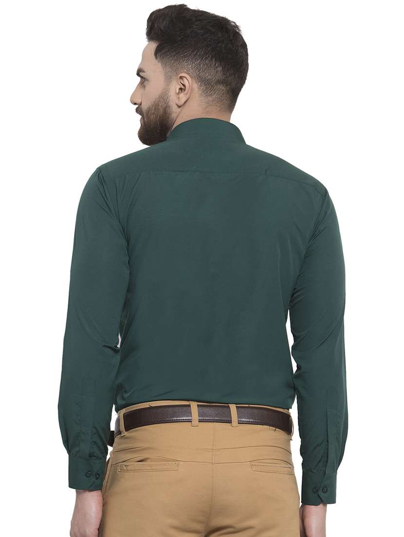 green solid formal shirt - 16787875 -  Standard Image - 2