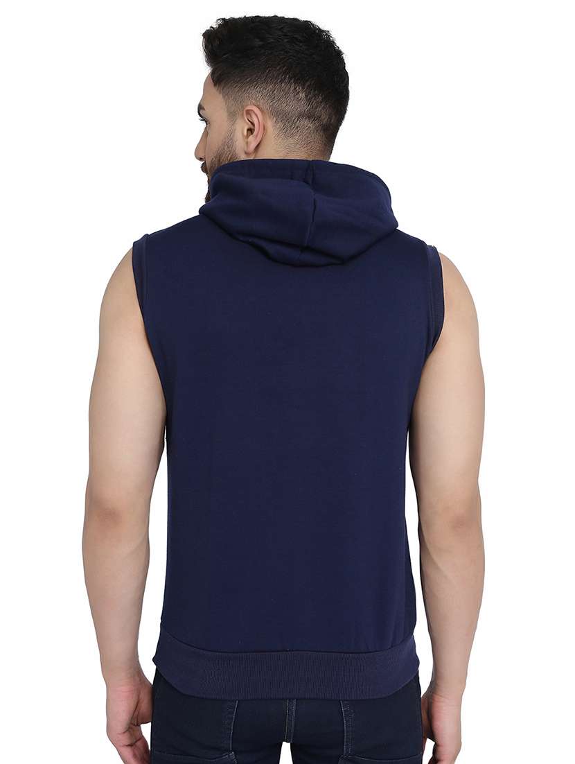 navy blue solid hooded sweatshirt - 16788087 -  Standard Image - 2