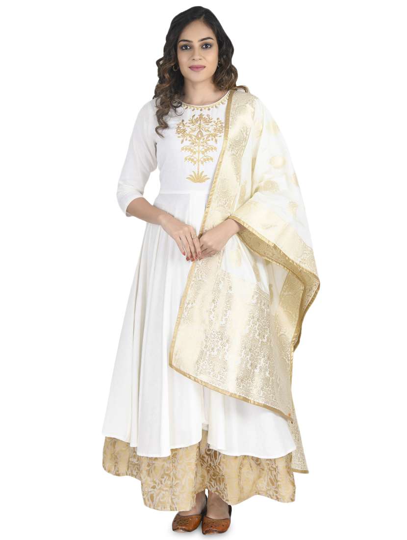 embroidered flared kurta
