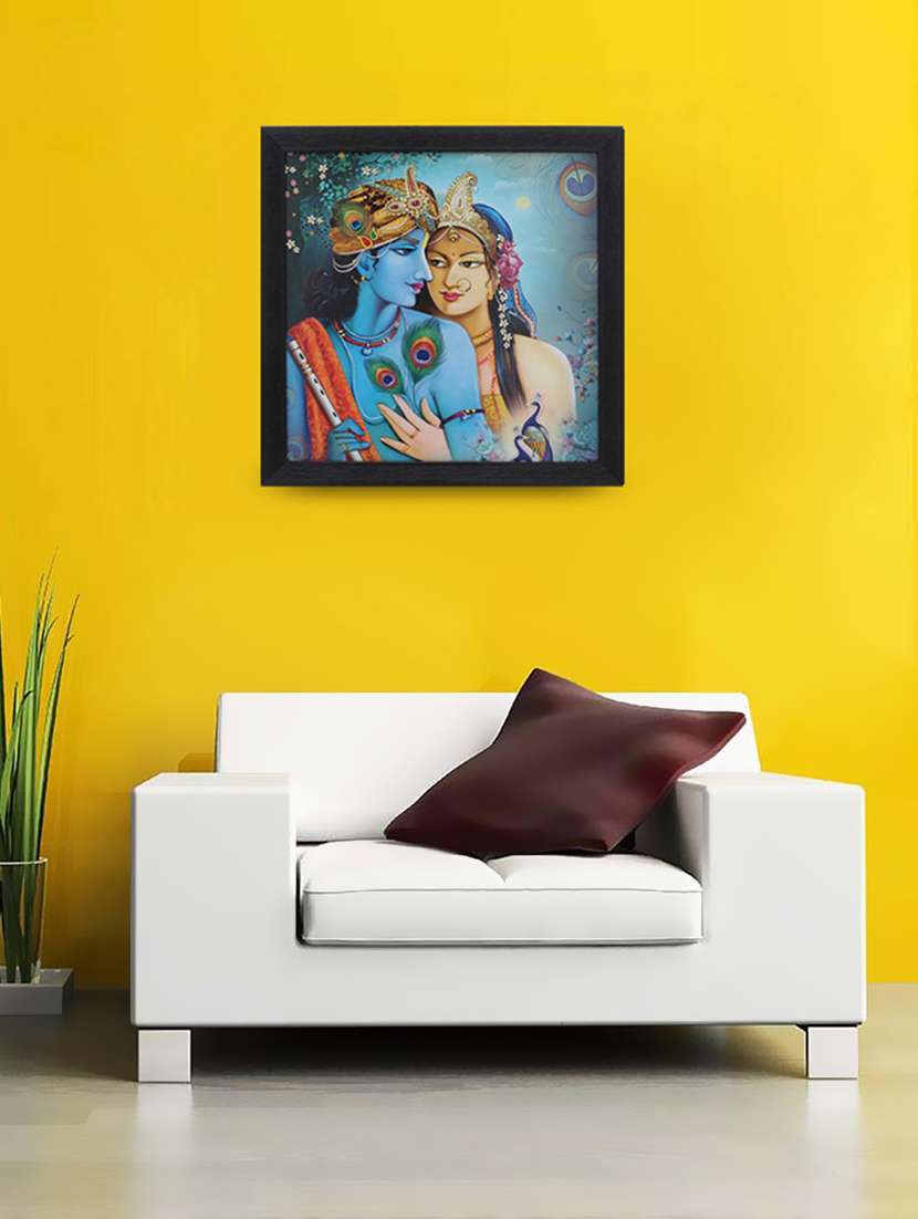 "radha krishna" print wooden painting