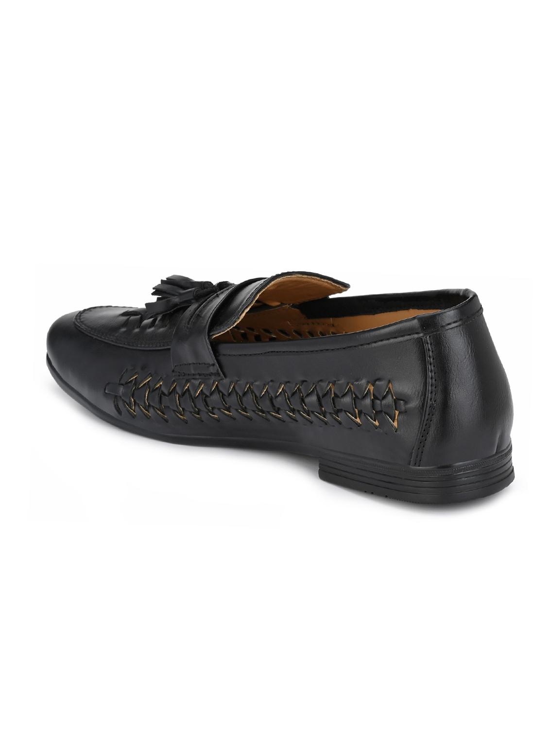 black leatherette slipons - 16789798 - Standard Image - 2