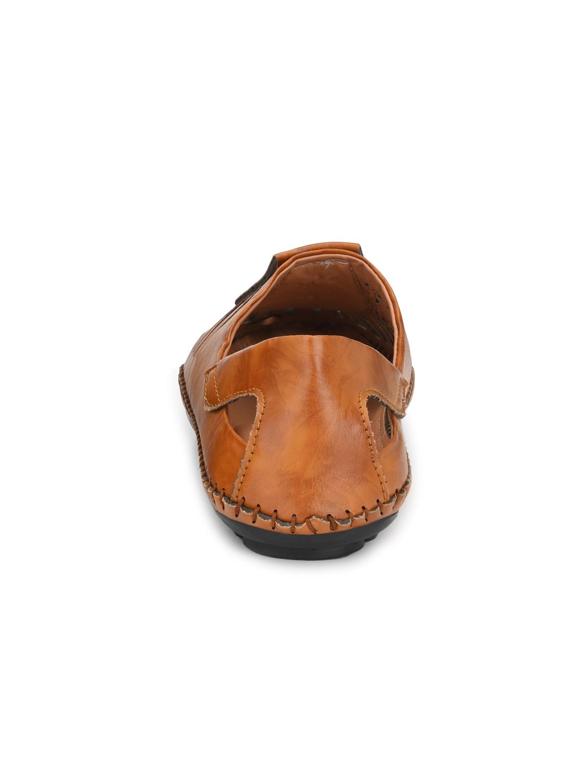 tan leatherette slip on sandals - 16790049 - Standard Image - 2