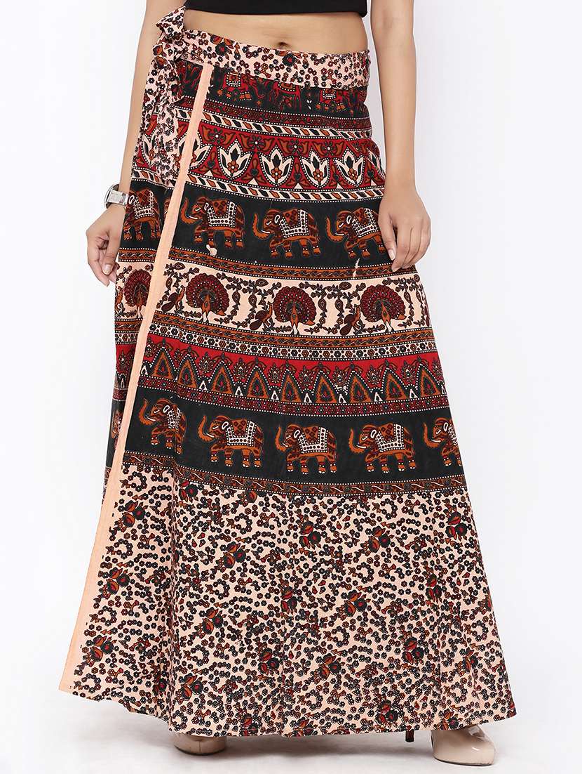printed long skirt