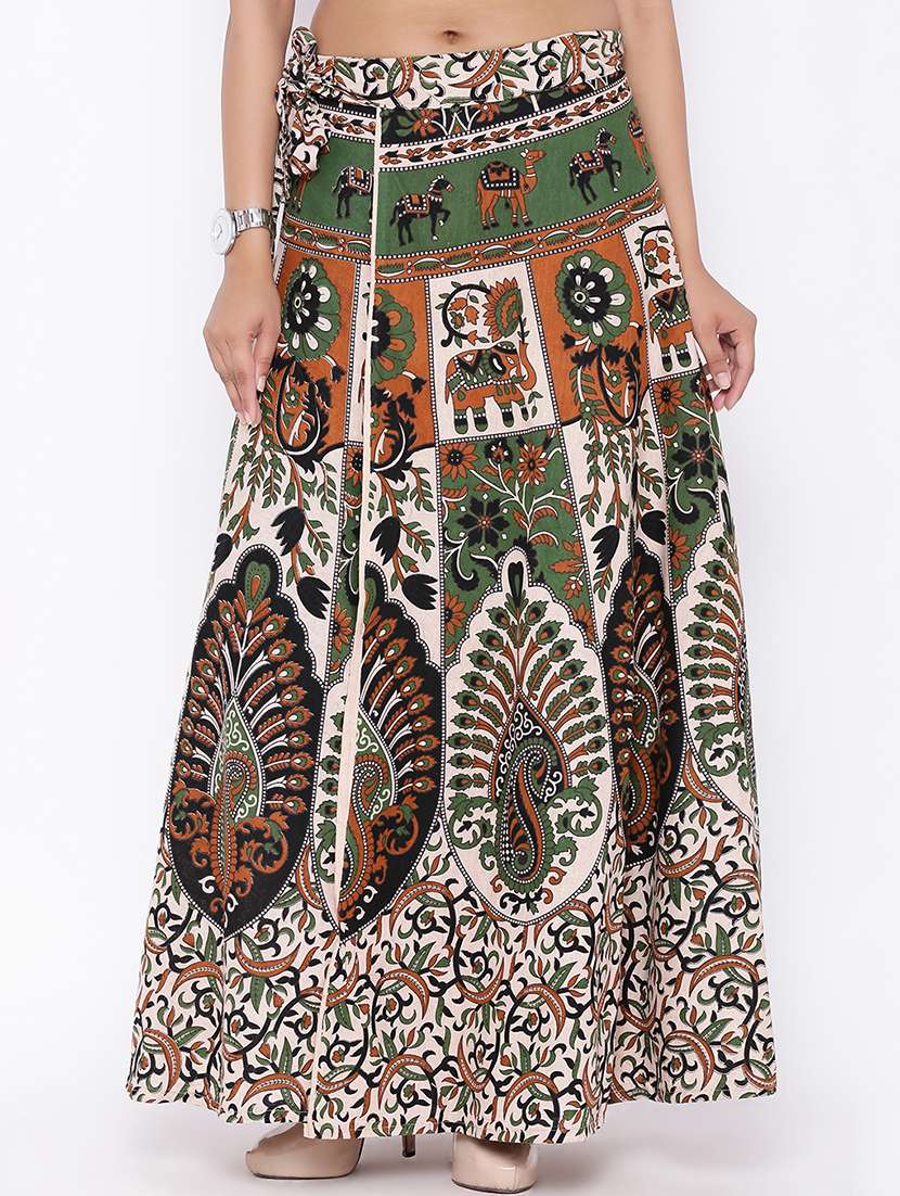 printed long skirt