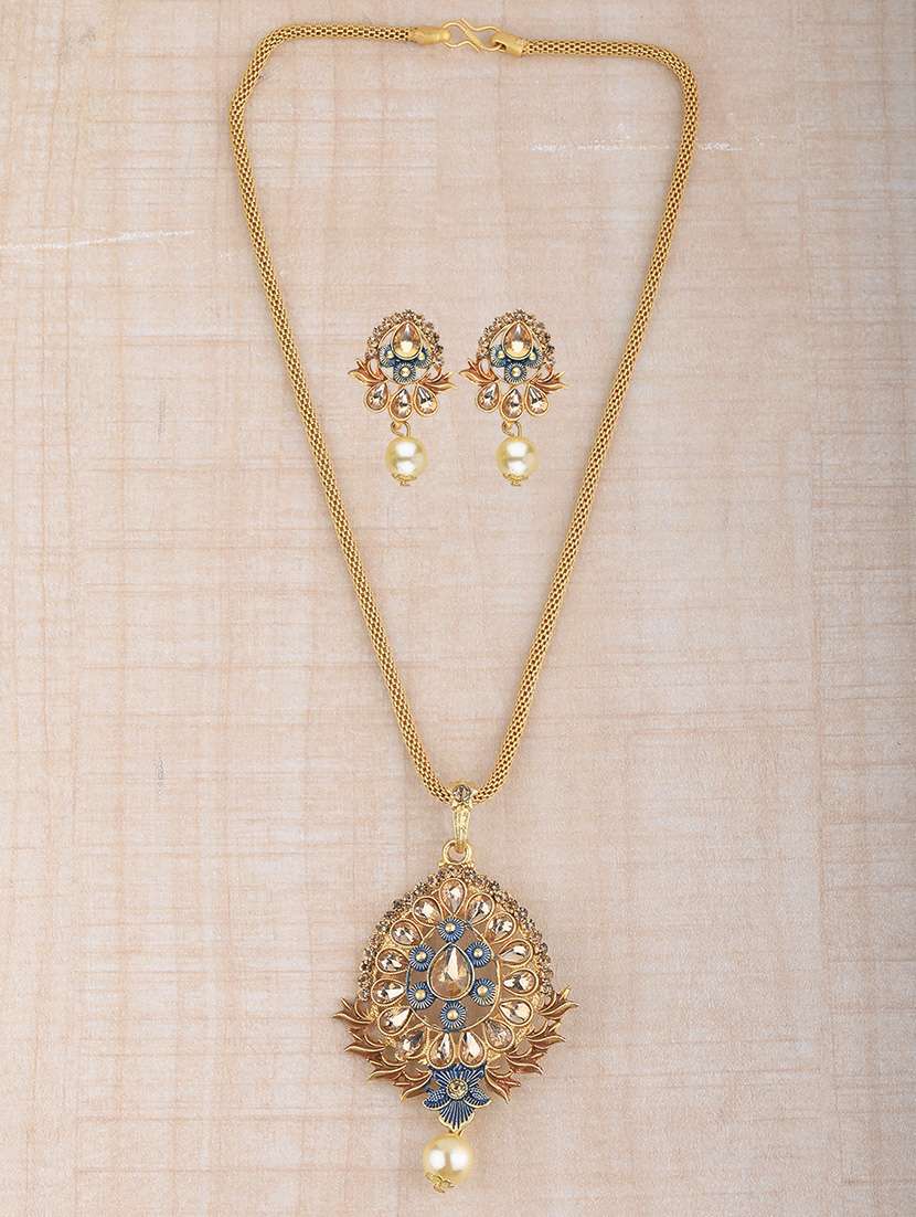 blue metal necklaces and earring - 16791212 - Zoom Image - 0