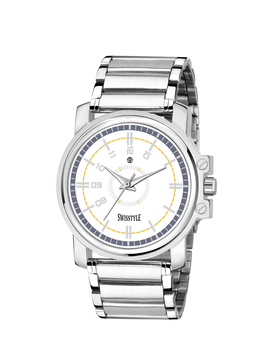 swisstyle  analog white dial men watch-ss-gr810-wht-slv-ch