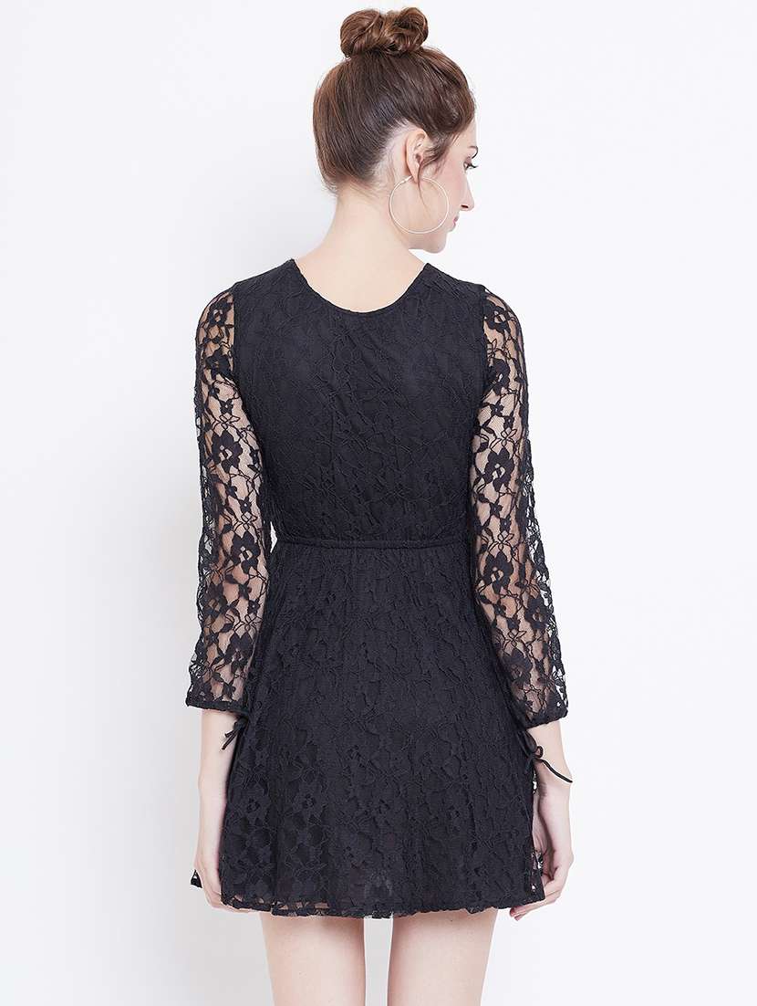 women's fit & flare self design dress - 16792335 -  Standard Image - 2