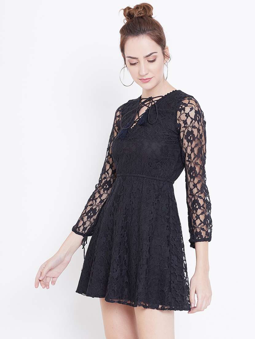 women's fit & flare self design dress - 16792335 -  Standard Image - 2