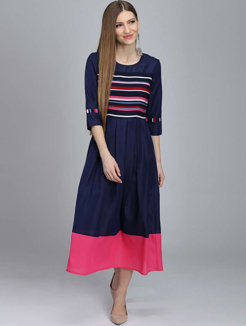 women's fit & flare striped dress