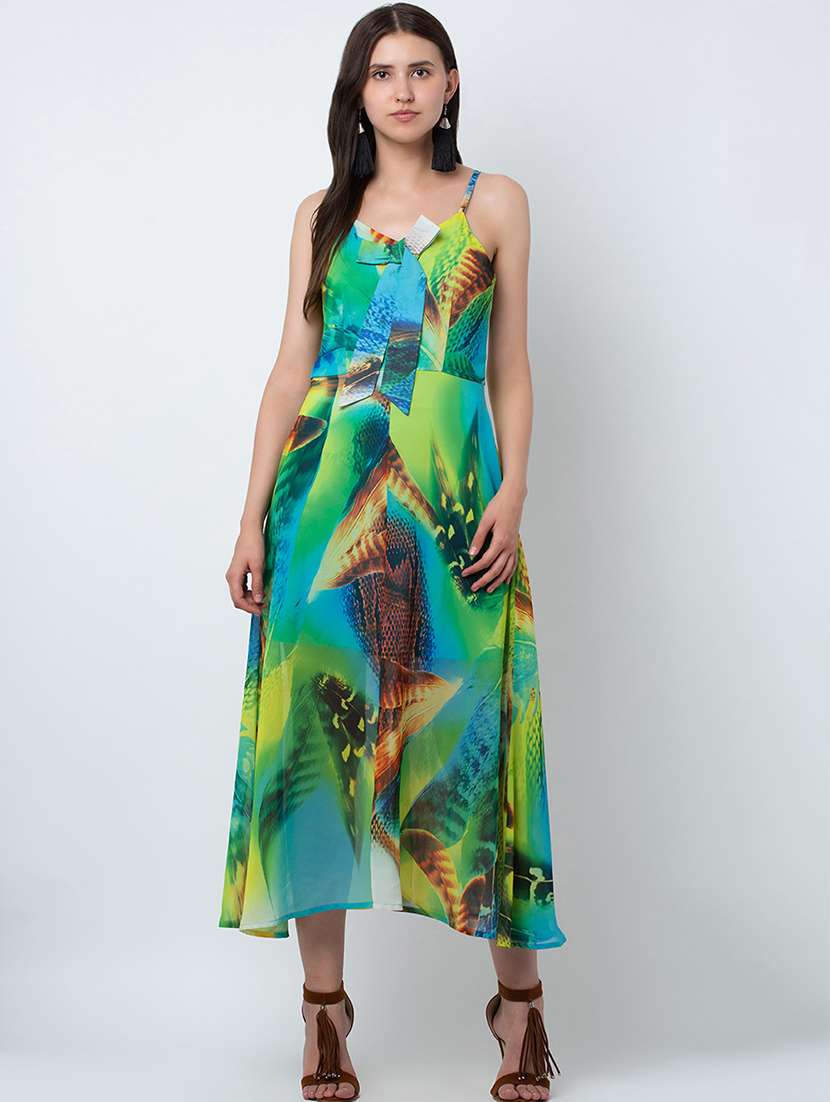 women's fit & flare self design dress