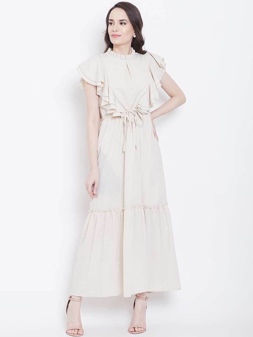 women's tiered dress solid dress