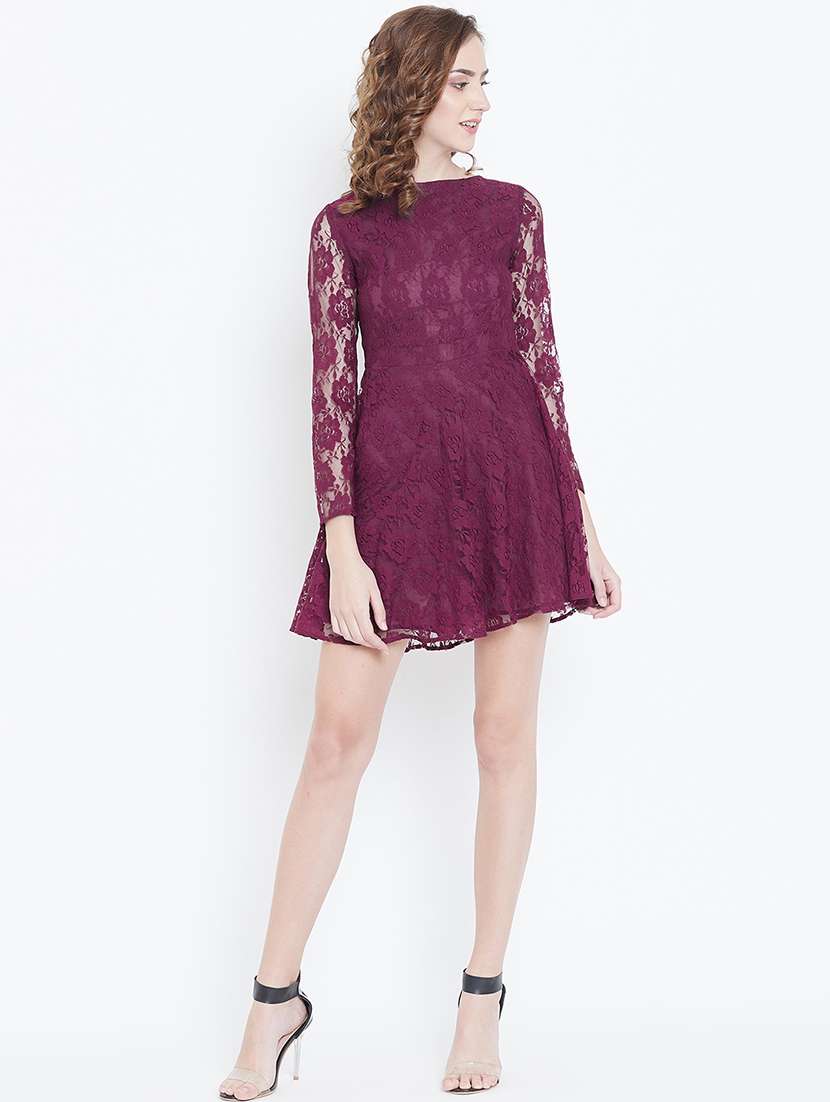 women's fit & flare self design dress - 16792411 -  Standard Image - 2