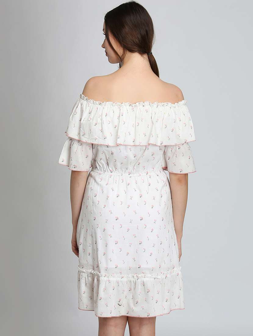 off shoulder floral a-line dress  - 16792432 -  Standard Image - 2