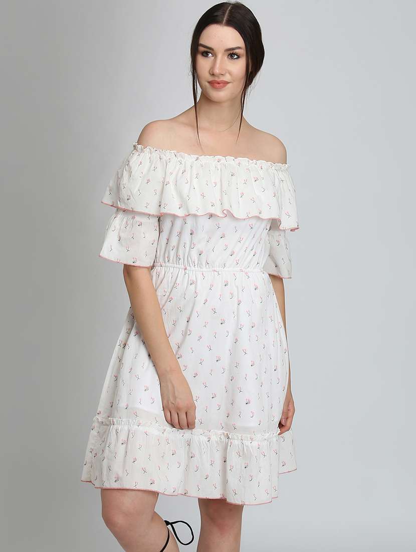 off shoulder floral a-line dress  - 16792432 -  Standard Image - 2