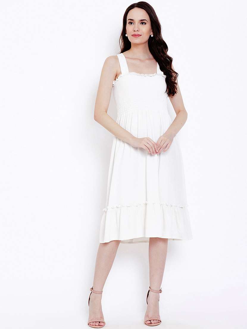 women's fit & flare solid dress