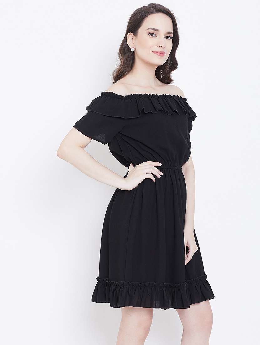 women's fit & flare solid dress
