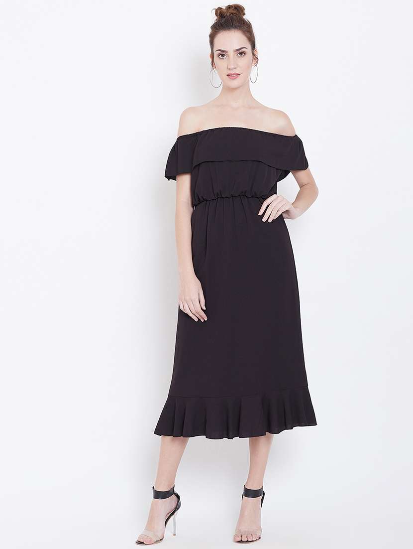 women's fit & flare solid dress - 16792460 -  Standard Image - 2