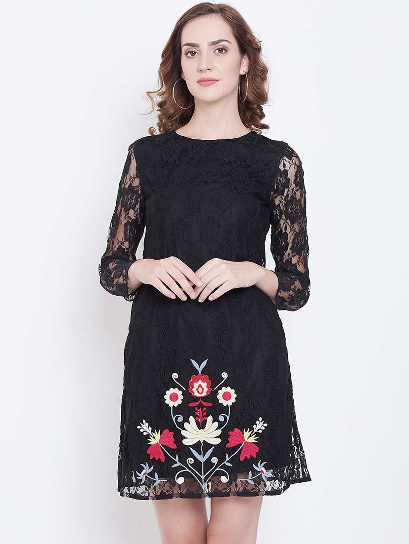 women's sheath self design dress