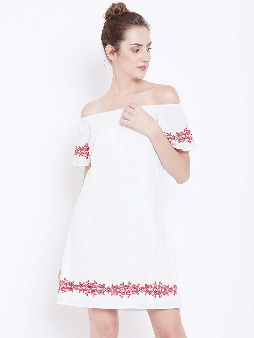 off shoulder a-line dress 