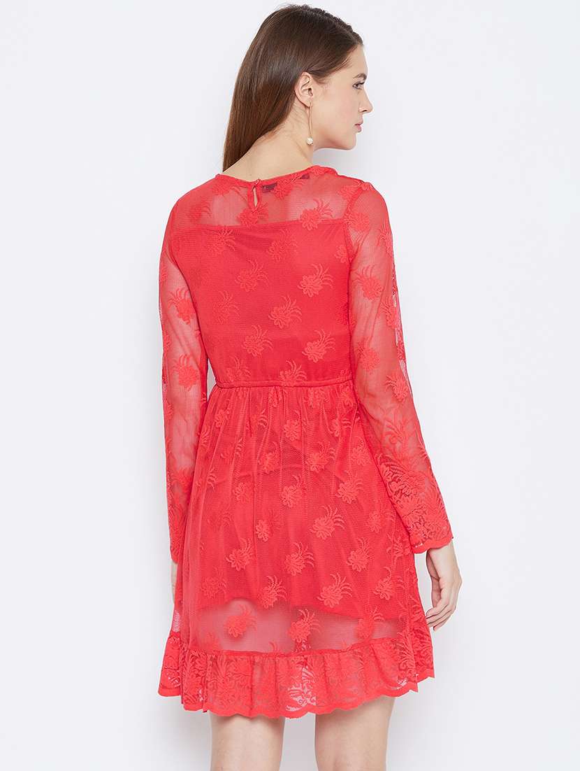 women's fit & flare self design dress - 16792523 -  Standard Image - 2