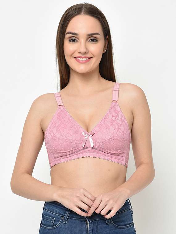 bow patch laced bra 