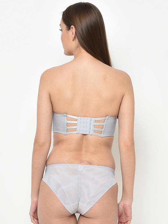 grey lace bras and panty set - 16794185 - Standard Image - 2