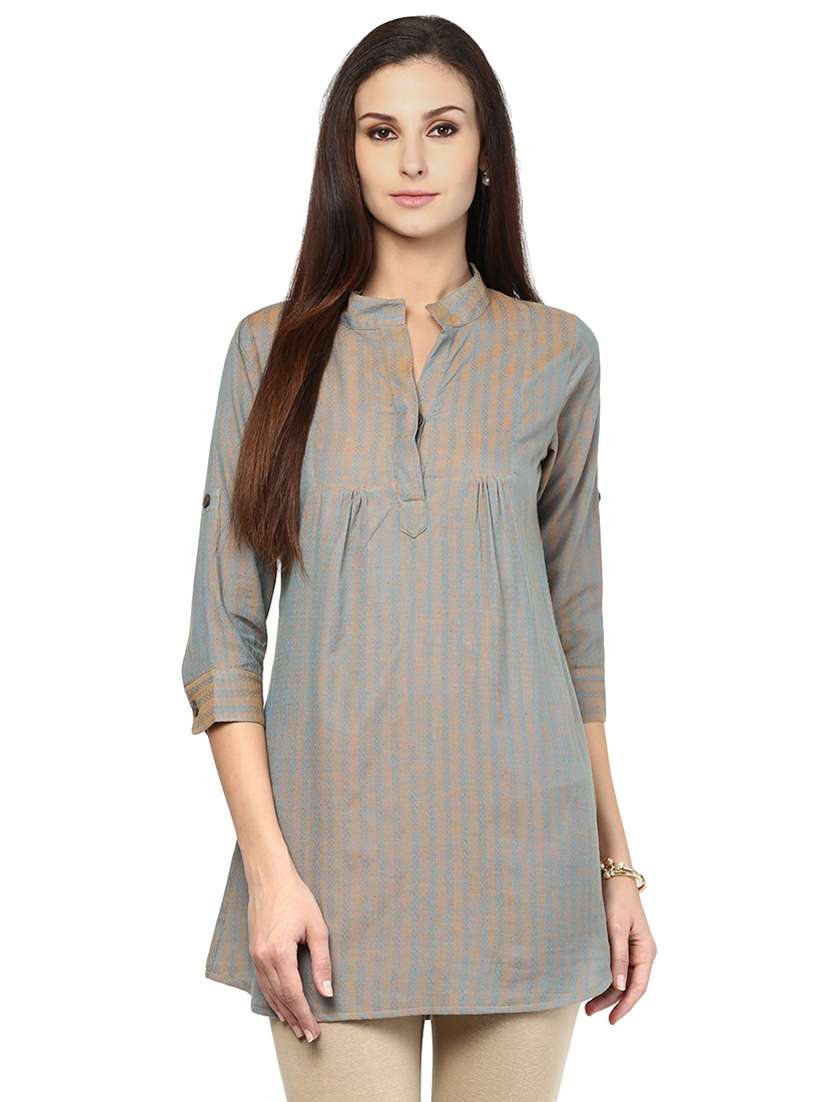 grey cotton aline kurti