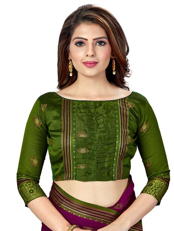 printed chanderi saree with blouse - 16795943 -  Standard Image - 2