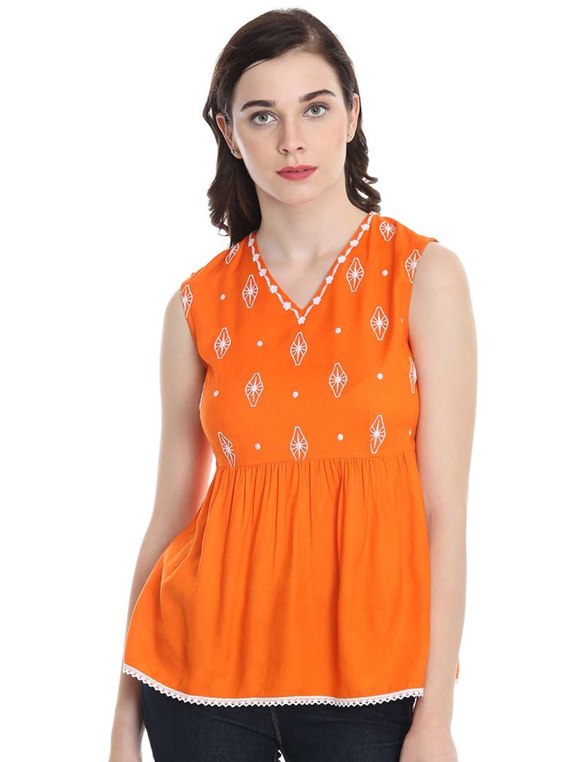 women's a line v neck top