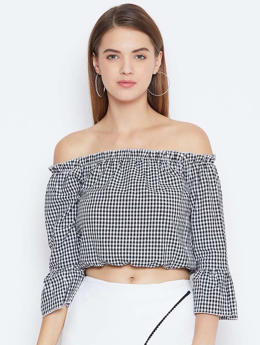 women's crop off shoulder top