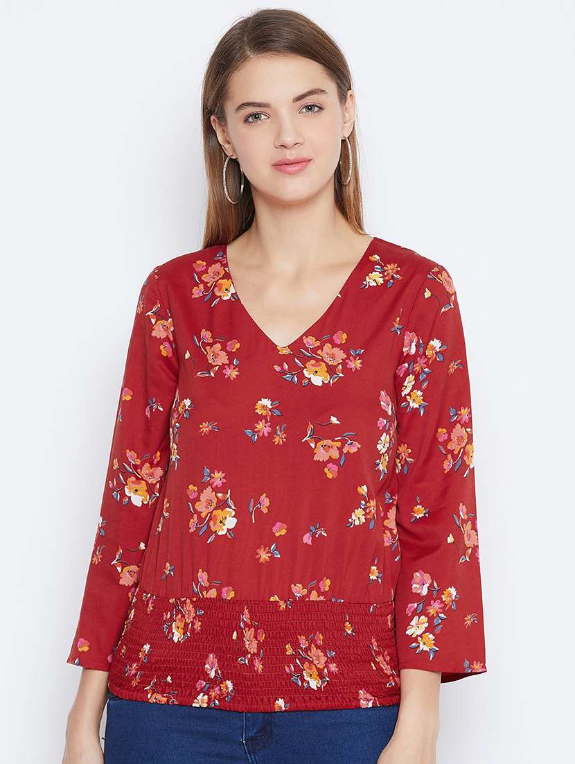 women's straight v neck top