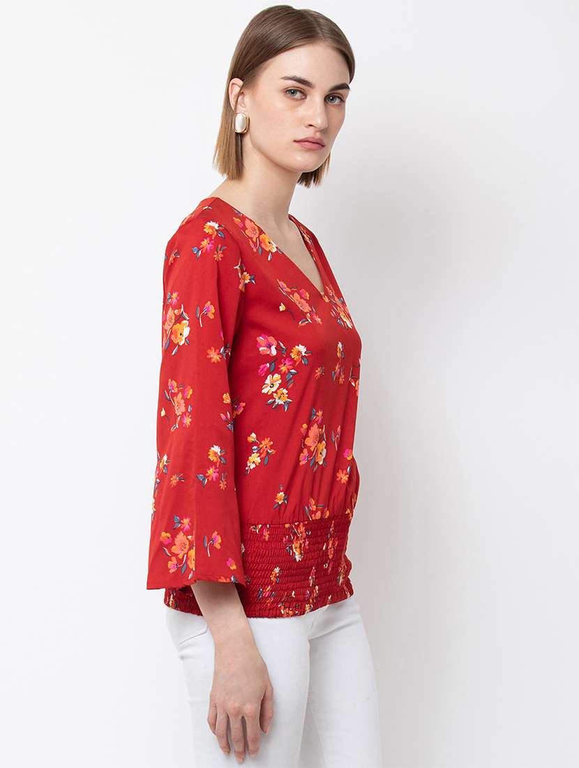 women's straight v neck top - 16796188 -  Standard Image - 2