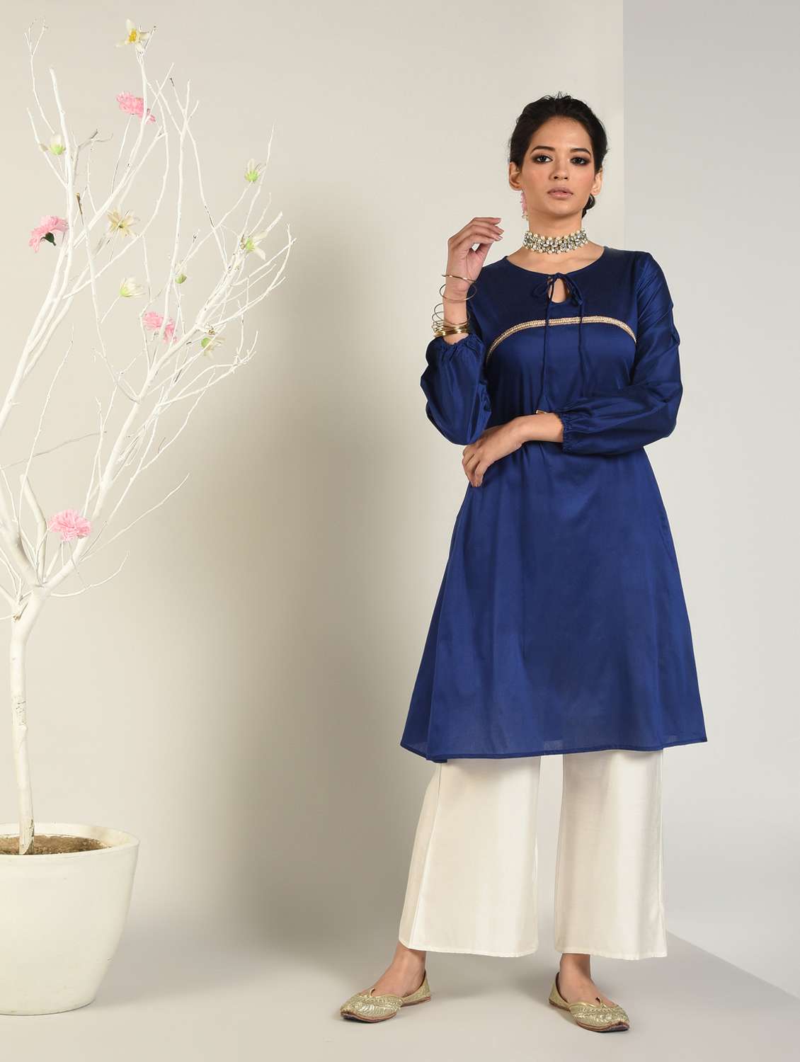 solid a-line kurta - 16797516 -  Standard Image - 2