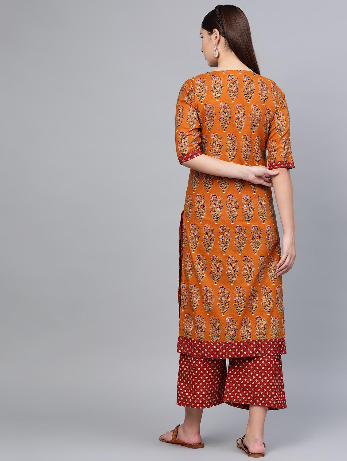 floral kurta palazzo set - 16797655 - Standard Image - 2