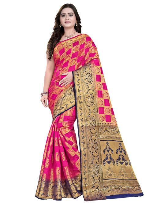 women's banarasi saree with blouse - 16797723 - Standard Image - 0