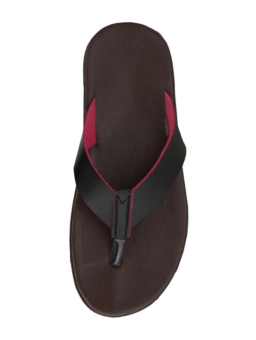 black leatherette toe separator slippers - 16798315 -  Standard Image - 2