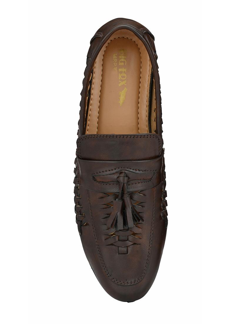brown leatherette tassel slipons - 16798448 - Standard Image - 2