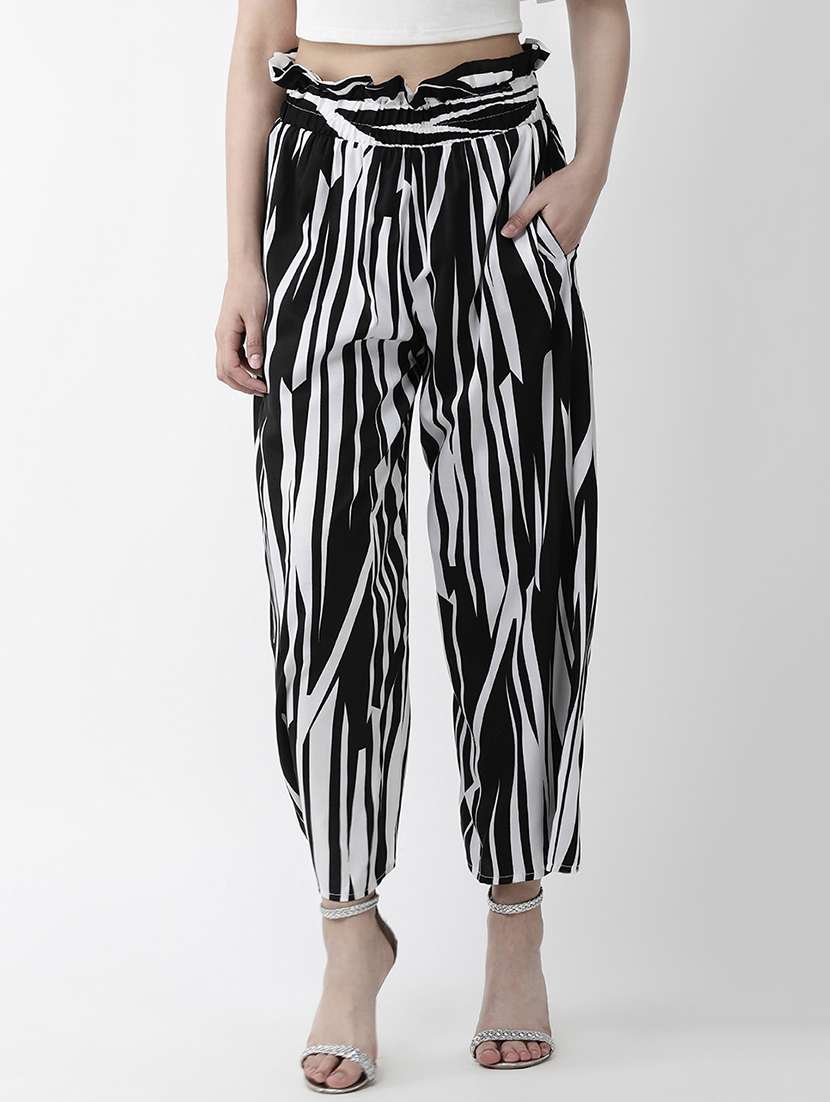 high rise striped palazzo
