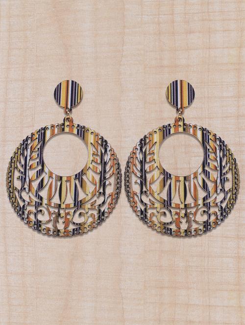 multi colored wood drop earring - 16800396 - Standard Image - 0