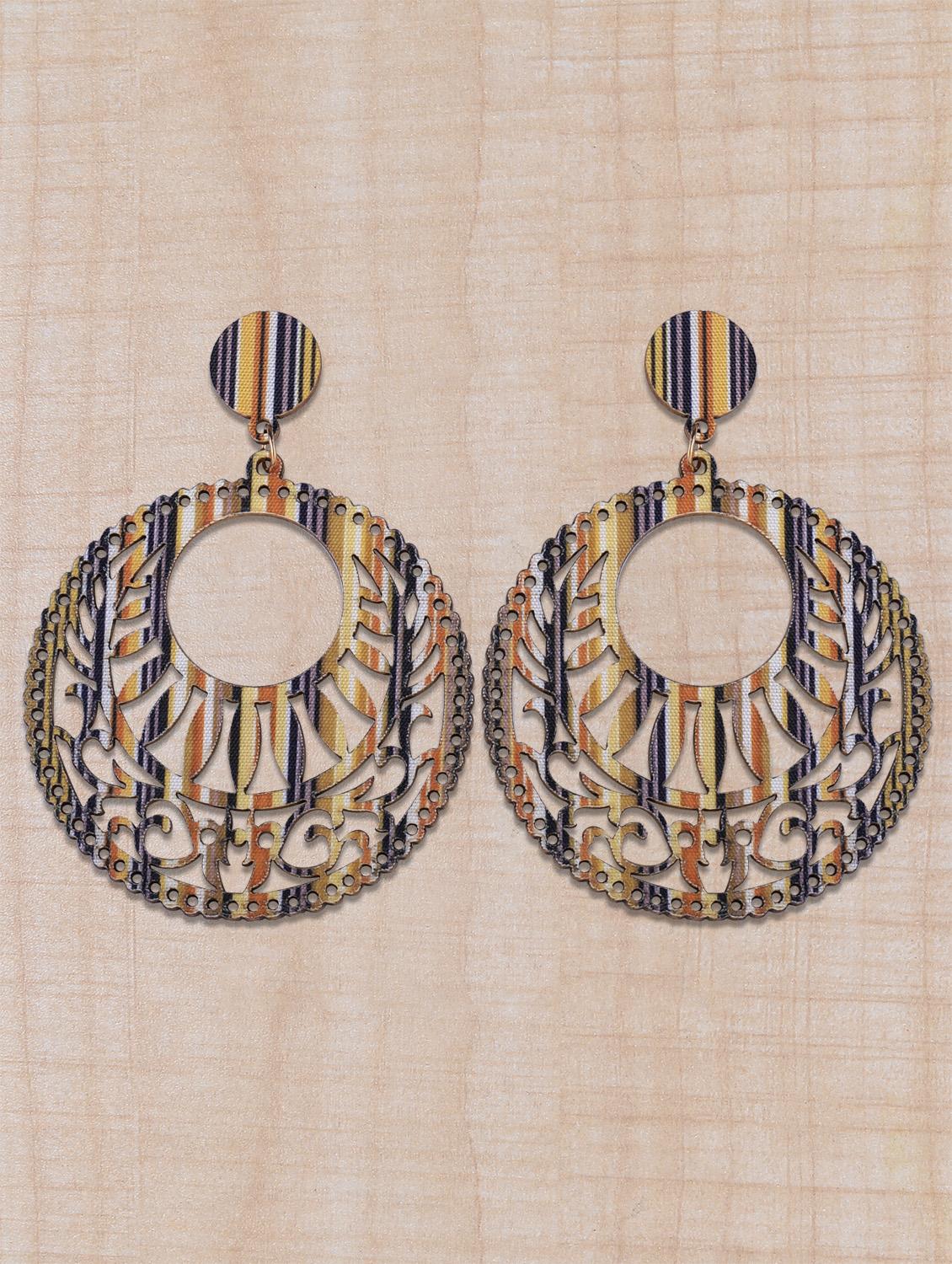 multi colored wood drop earring - 16800396 - Zoom Image - 0