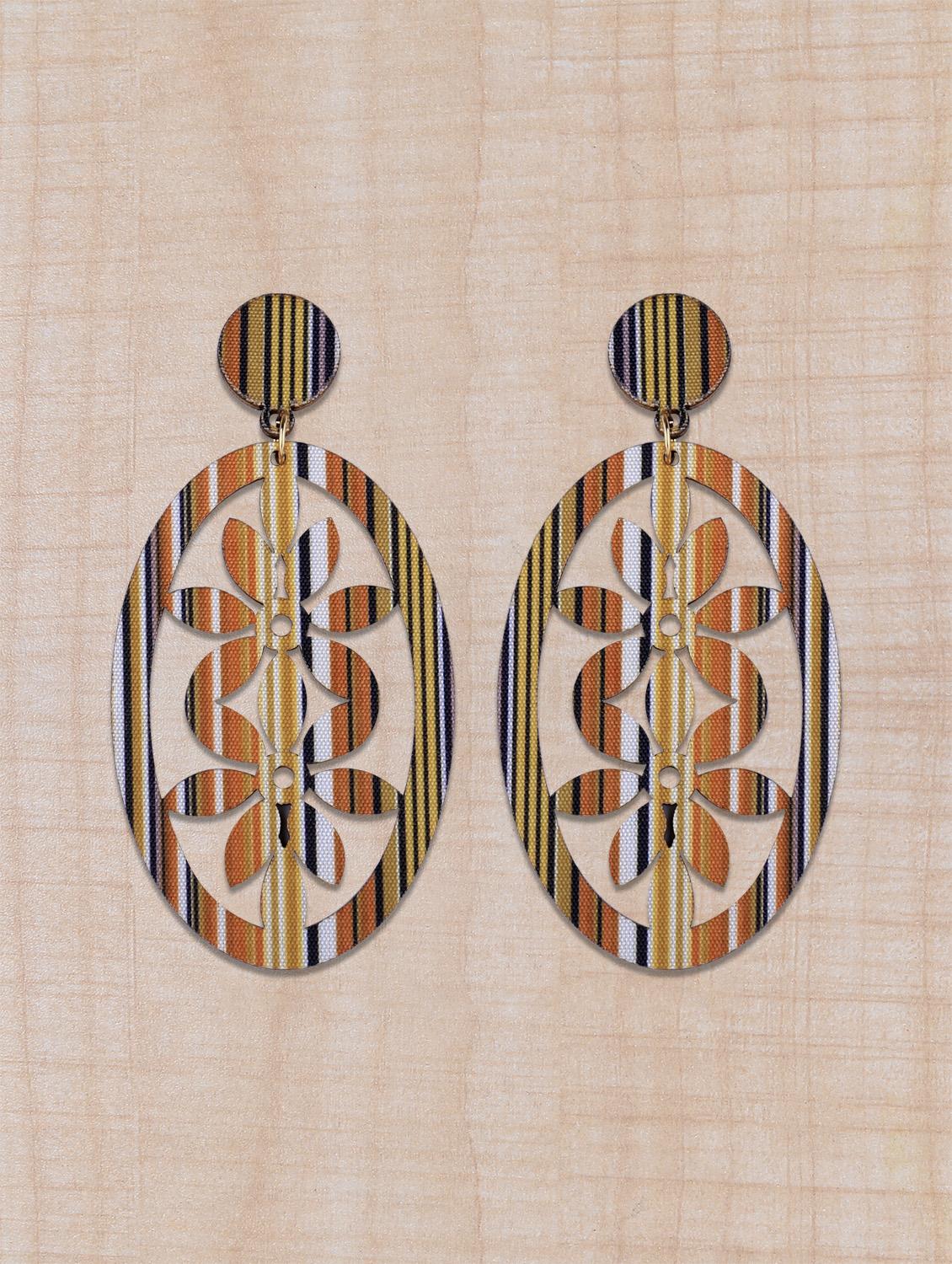 multi colored wood drop earring - 16800400 - Zoom Image - 0