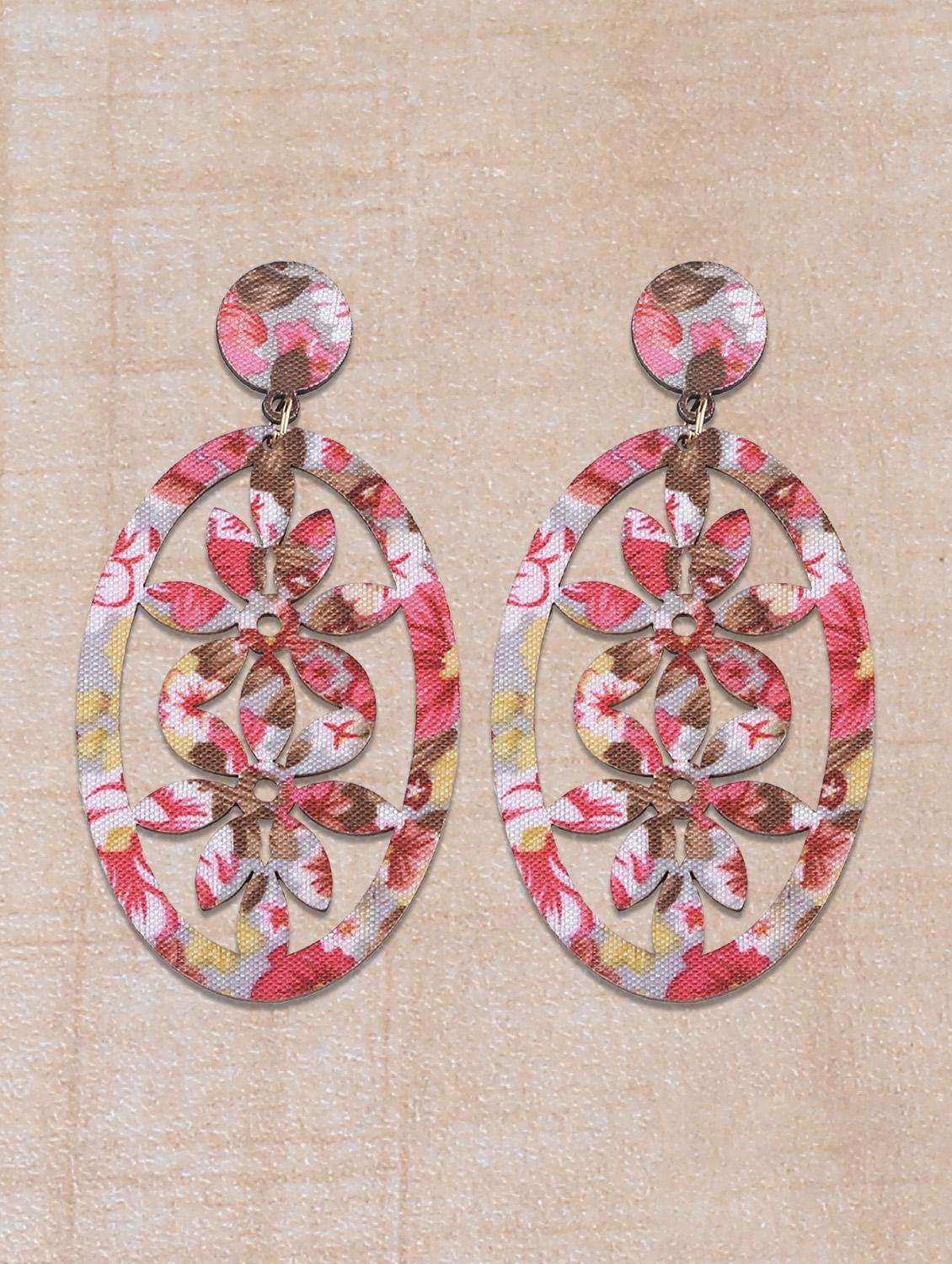 multi colored wood drop earring - 16800401 -  Zoom Image - 0