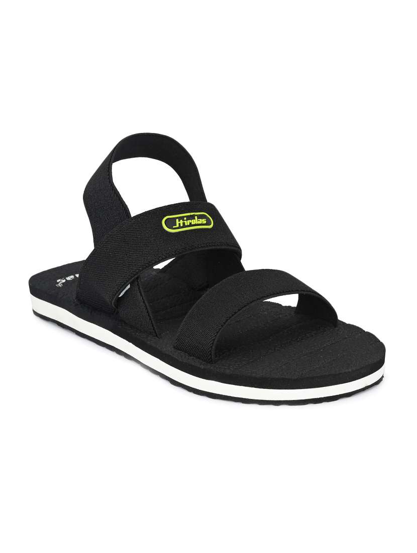 black fabric back strap flip flops