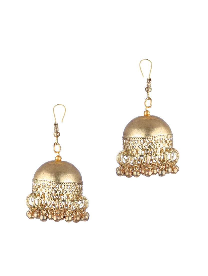 gold metal jhumka earring