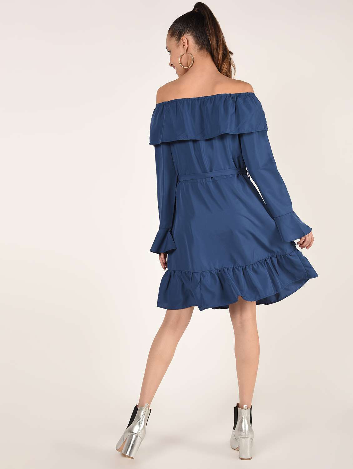 tie front off shoulder a-line dress  - 16802281 -  Standard Image - 2