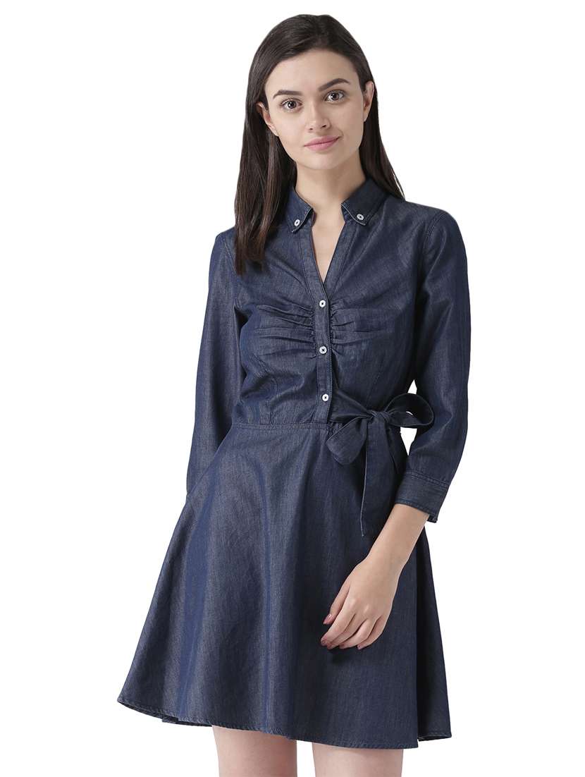 mandarin neck a-line dress 