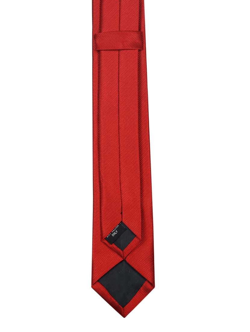 men red plain micro fiber tie - 16805321 -  Standard Image - 2