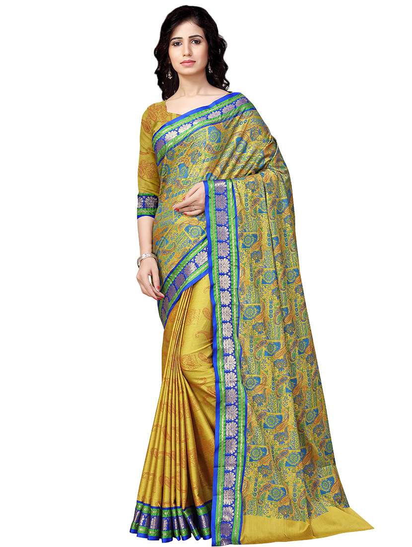 paisley printed saree with blouse